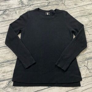 Halogen Sweater Womens M‎ Black 100% Cashmere Pullover Long Sleeve Knit